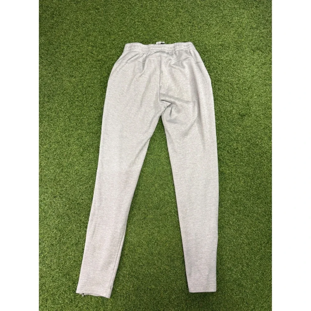 Adidas Mens S Heather Gray Textured Knit Joggers‎ Ankle Zip Sweatpants Small